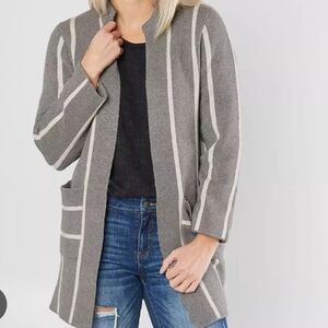 BKE Buckle Open Knit Cardigain With Pockets